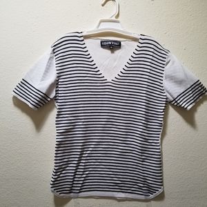 Striped top, Medium, black and white